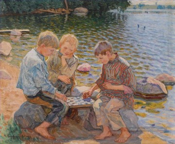  enfants - CHESS PLAYERS Nikolay Bogdanov Belsky enfants impressionnisme enfant